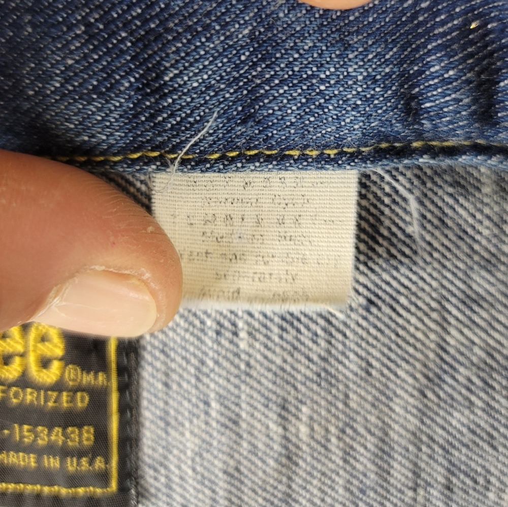 Vtg Lee Sanforized Denim Trucker Jacket Sz M - image 4